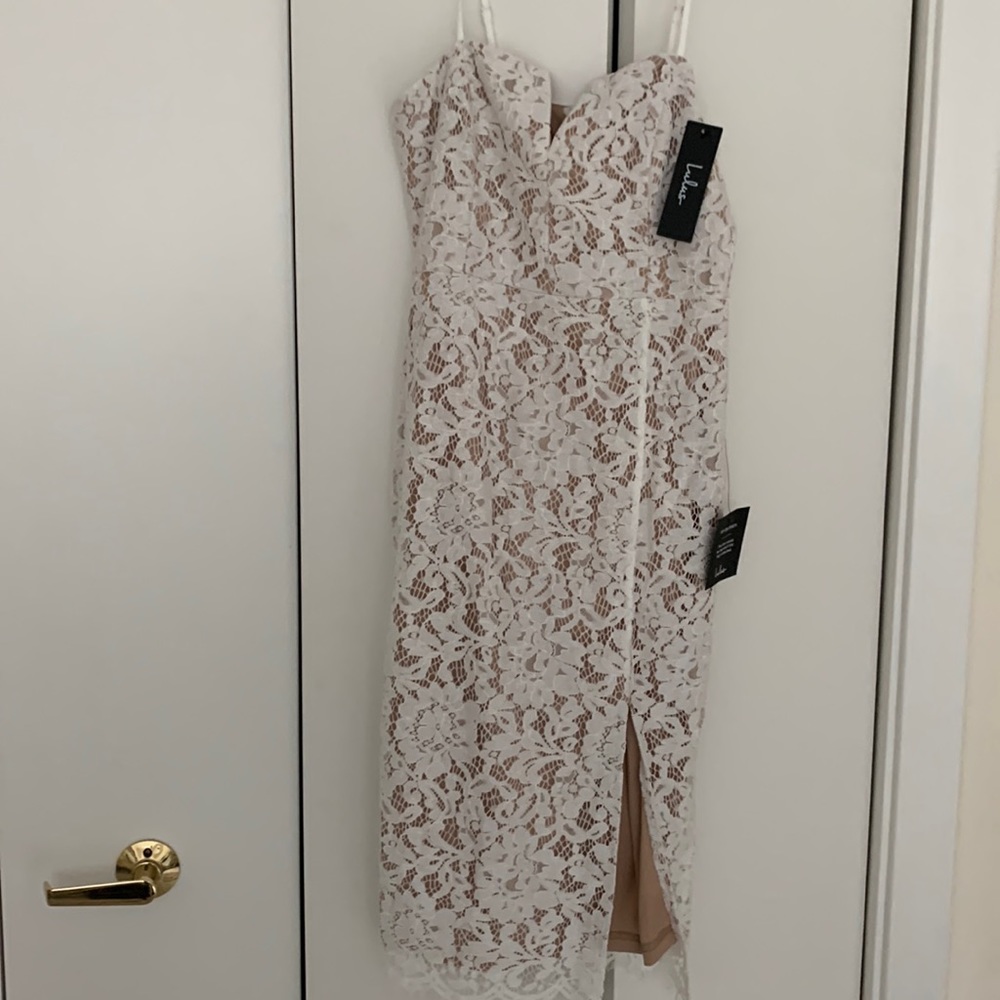 Cream and tan dress, new with tags!